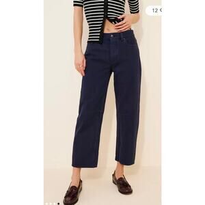 Madewell NWT Women’s Blue Darted Barrel Leg Jean size 32